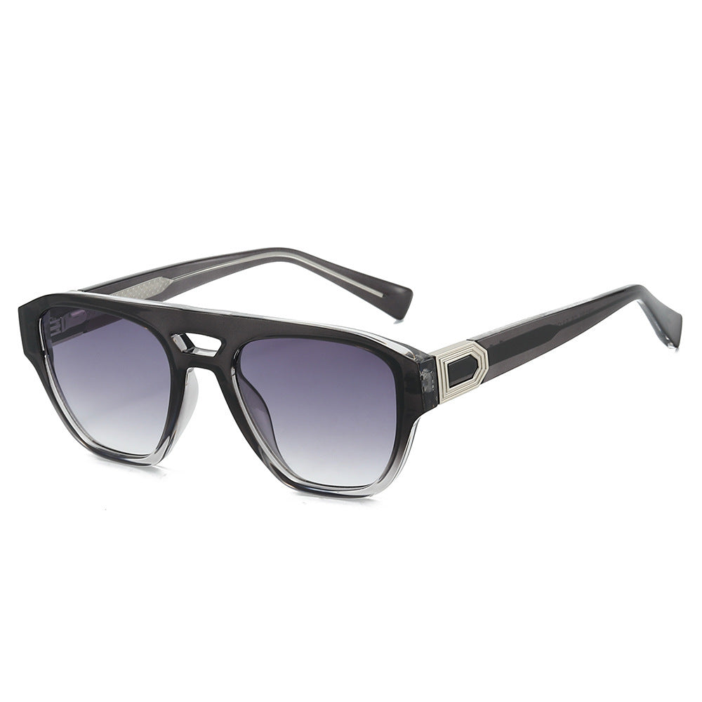 Damen Designer-Sonnenbrille mit modernem, kantigem Rahmen und Farbverlauf Brehn