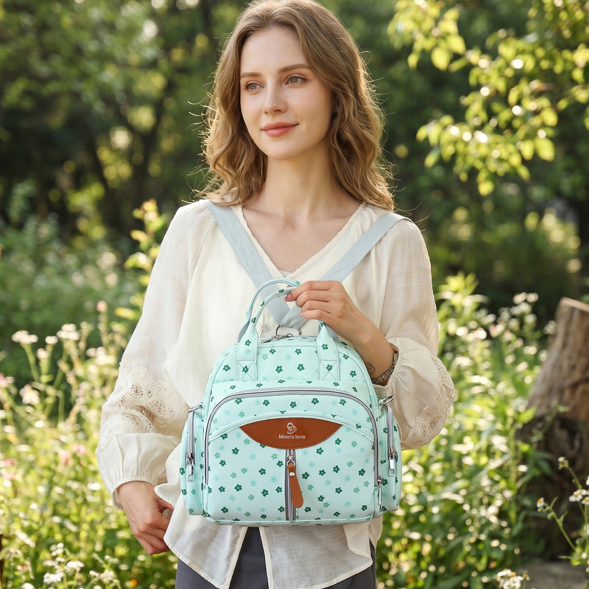 Stylische Mehrfach-Taschen Wickeltaschen Rucksack Brehn