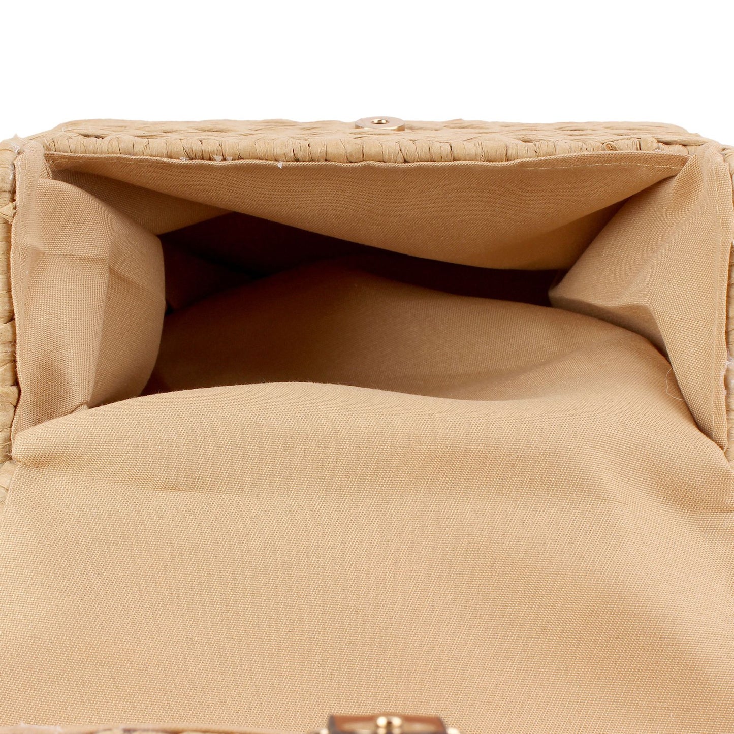 Handtasche Aus Handgewebtem Naturmaterial mit Stilvollem Lederverschluss Brehn