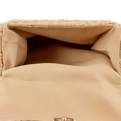 Handtasche Aus Handgewebtem Naturmaterial mit Stilvollem Lederverschluss Brehn