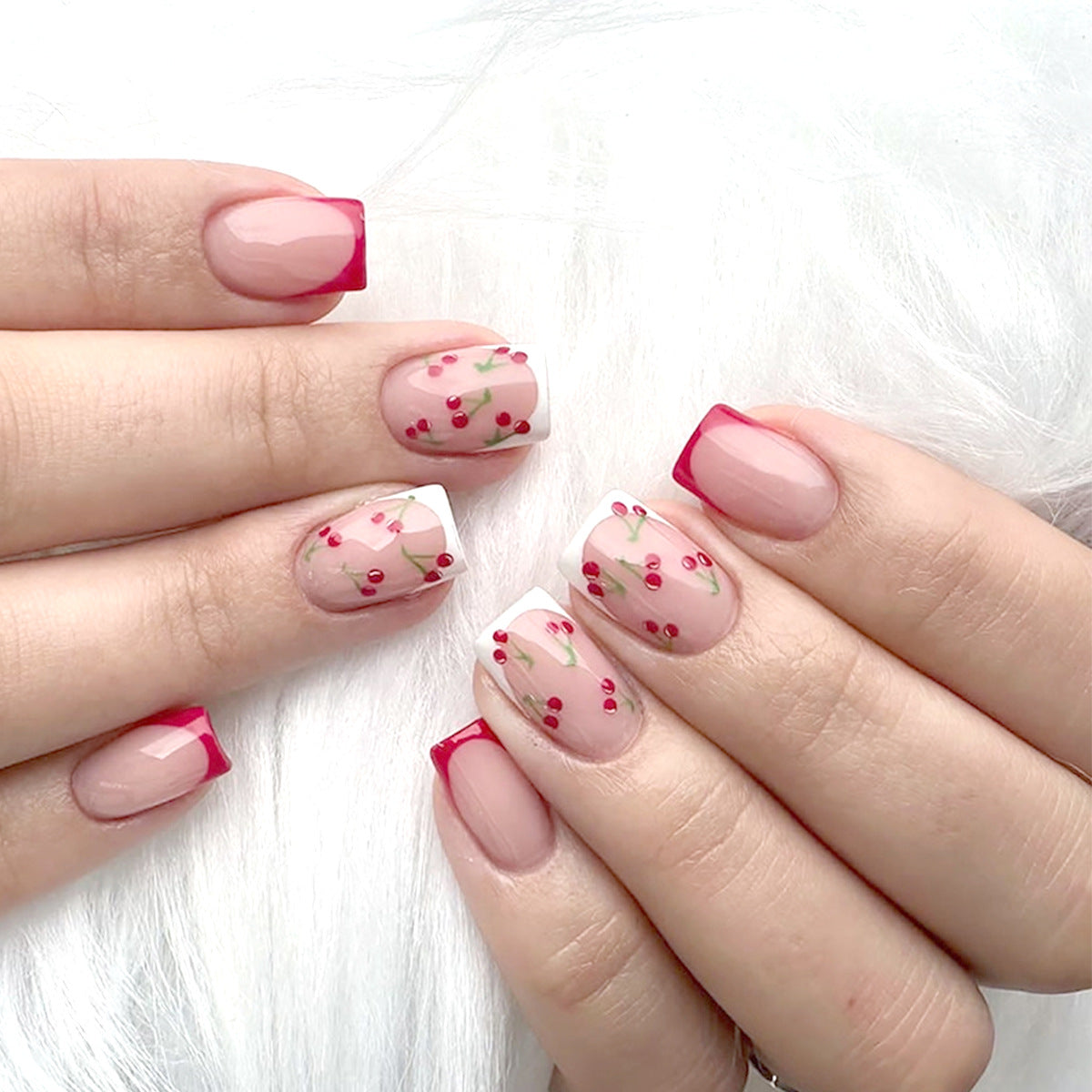 Blumige Acryl Press-On Nagelspitzen Brehn