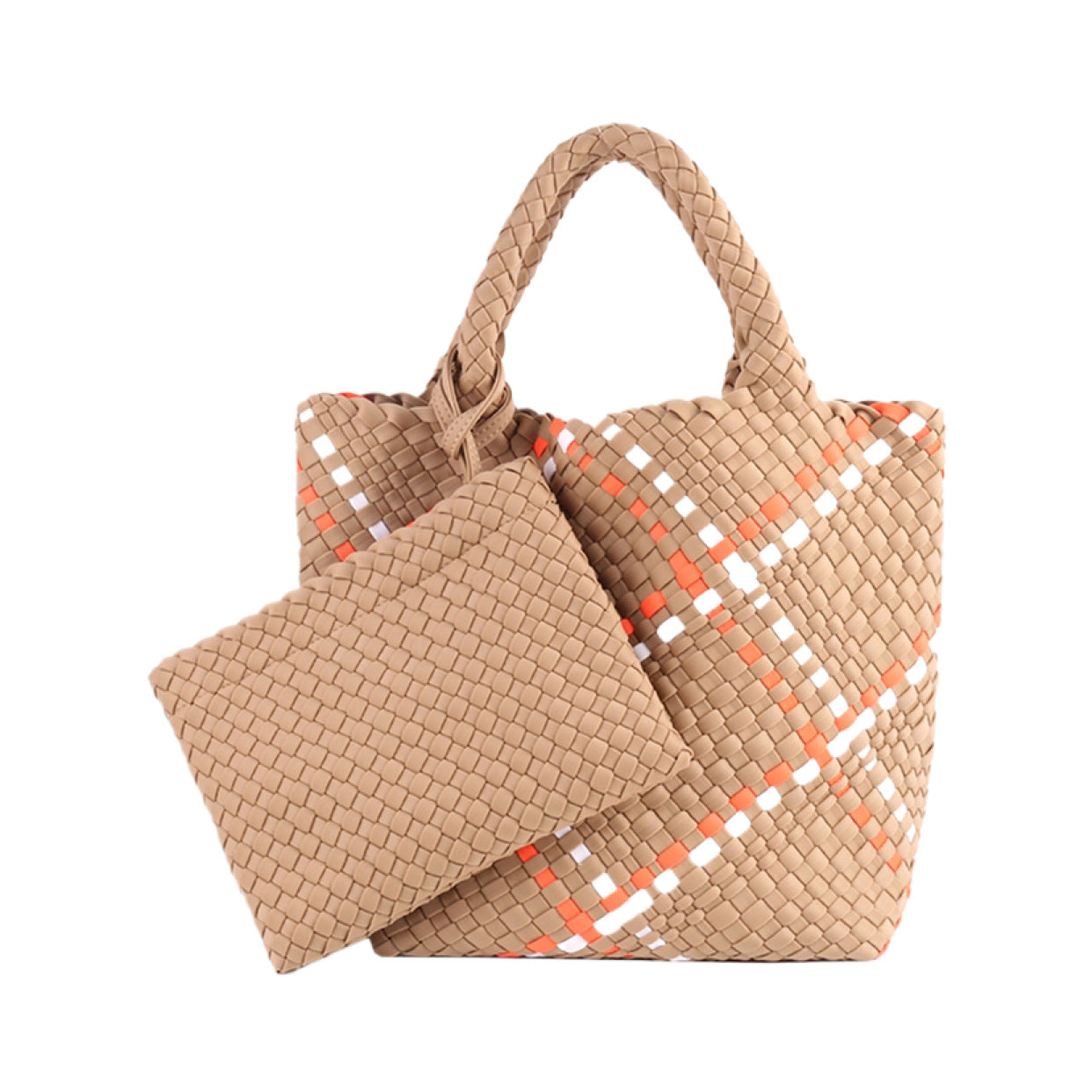 Geflochtene Handtasche mit Abnehmbarer Clutch Brehn