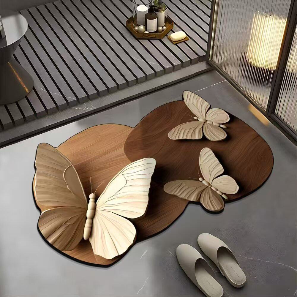 Florales Design Badezimmermatte Brehn