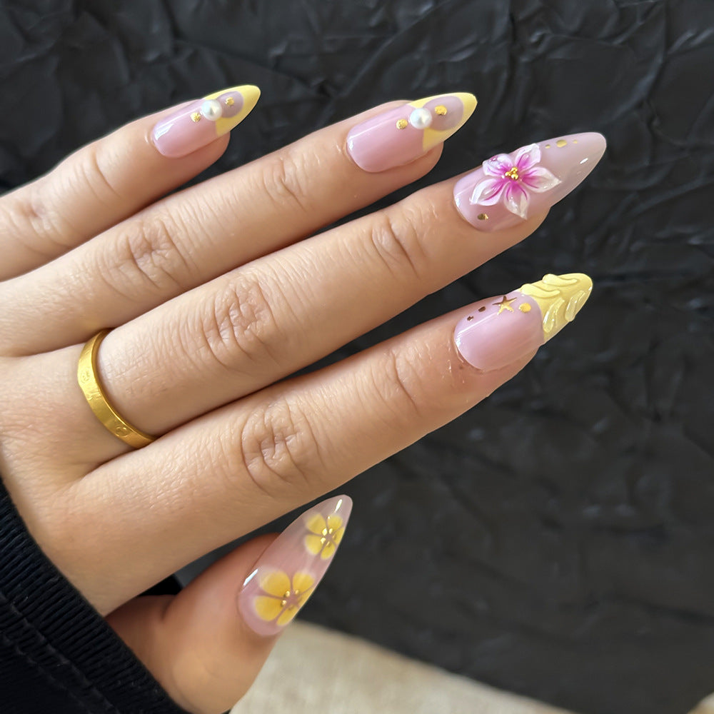 Dekorativer Floral Press-On Nagelset Brehn