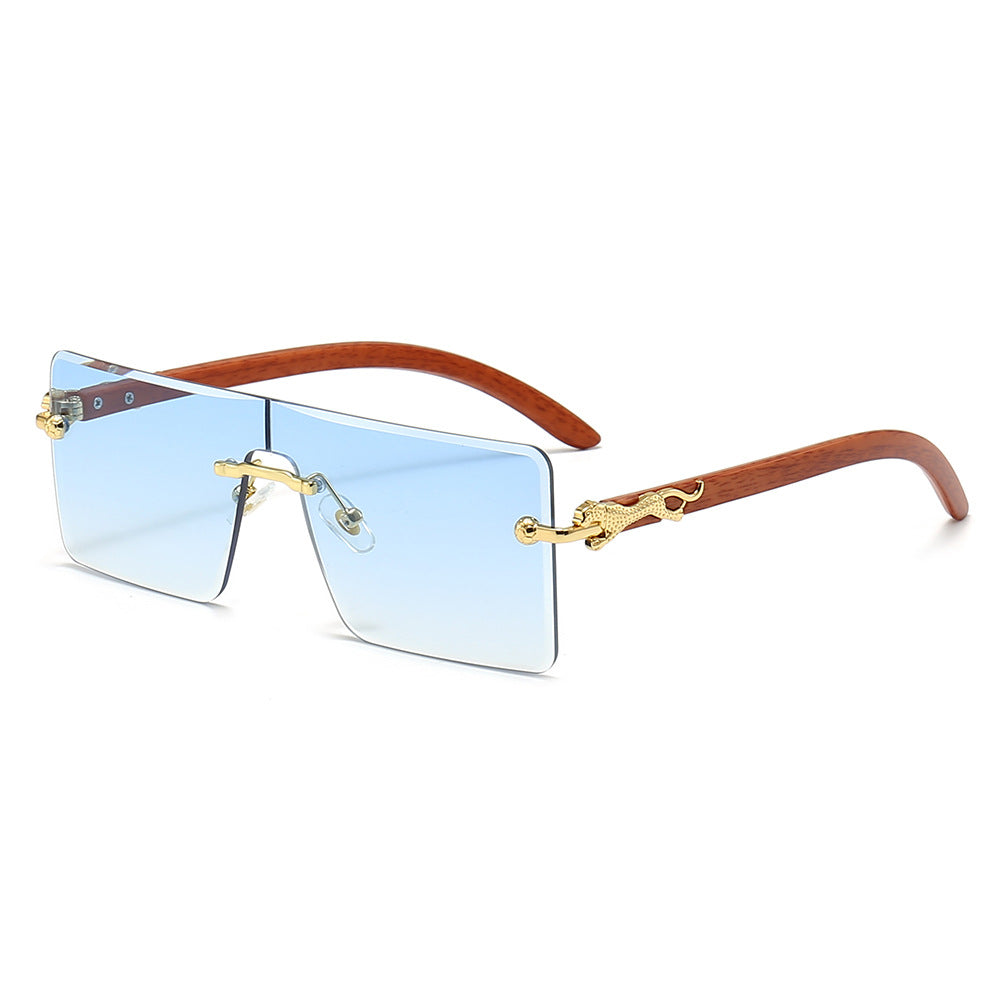 Damen oversized modische Sonnenbrille mit luxuriösen Holz- und Metallelementen Brehn
