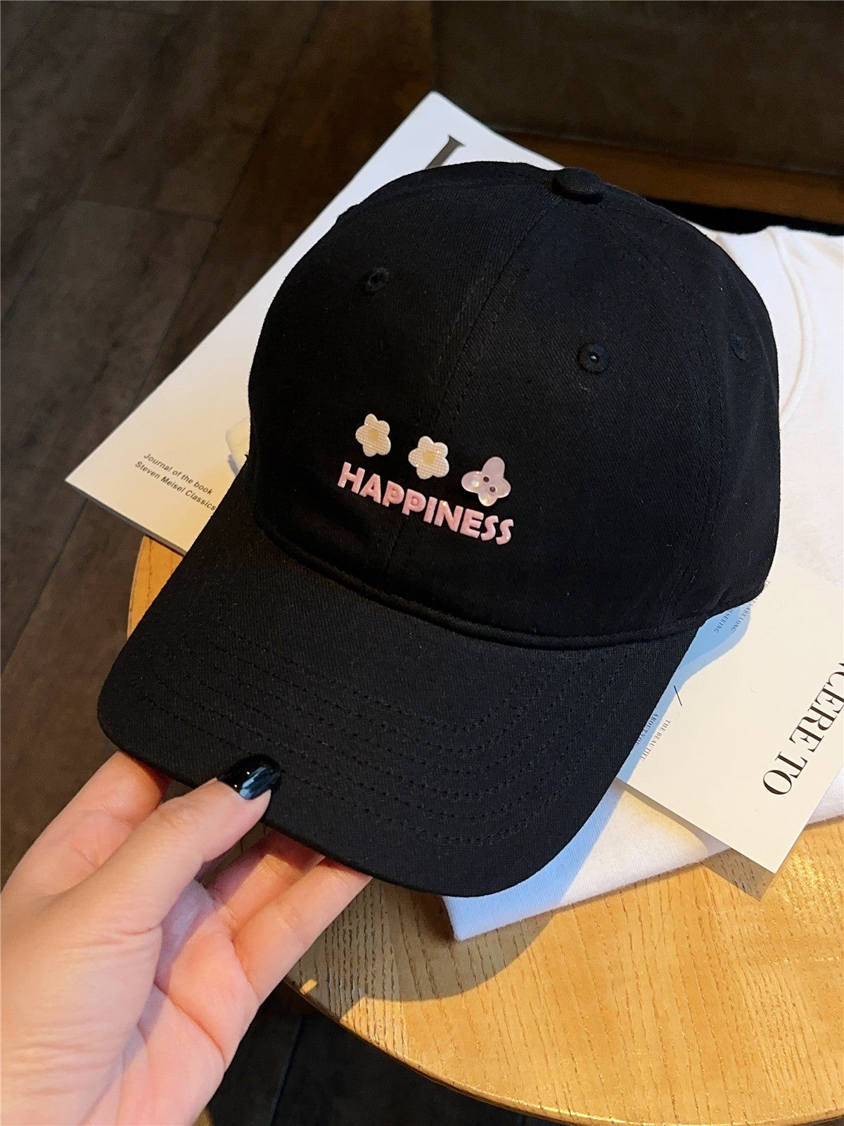 Damen Bestickte Happiness Baseballkappe Brehn