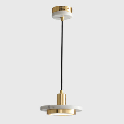 Elegante Marmor- und Messing-Pendelleuchte