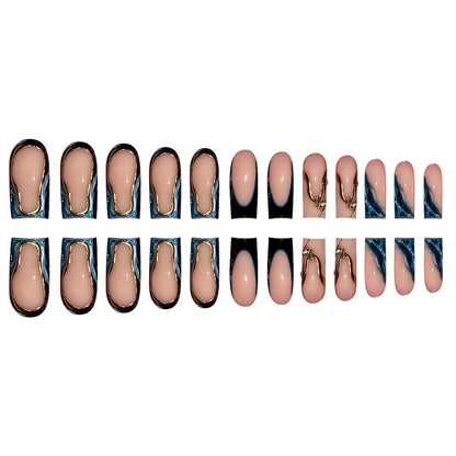 Künstlerisches Stiletto Press-On Nagelset Brehn