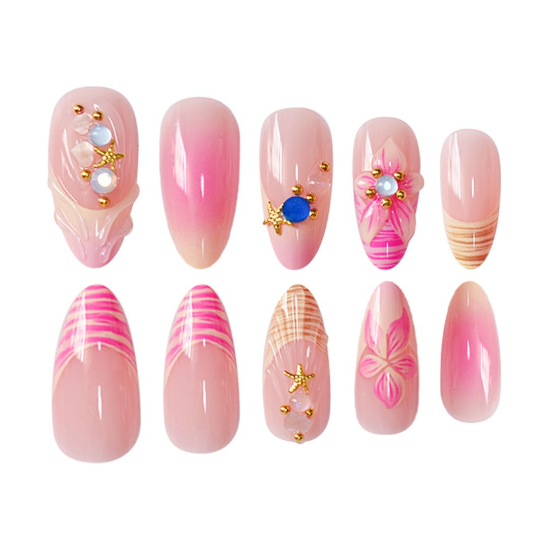 3D Floral Akzent Druck-Nagelkunst Brehn