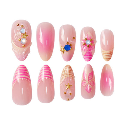 3D Floral Akzent Druck-Nagelkunst Brehn