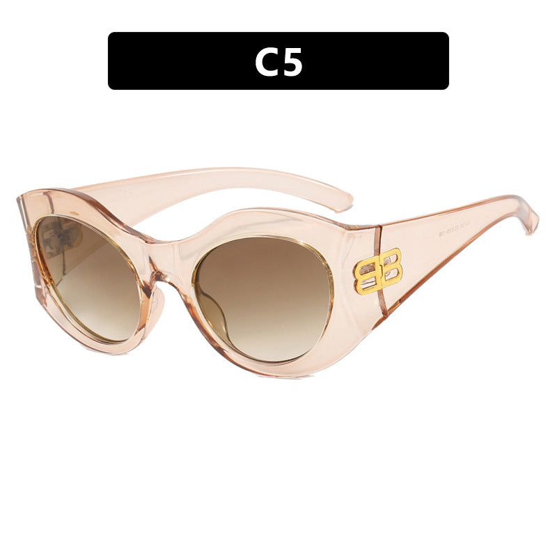 Damen stilvolle Cat-Eye Sonnenbrille mit hochglänzendem Design und schützenden Gläsern Brehn