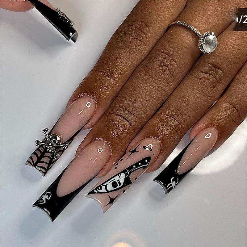 Künstlerisches Press-On-Nagel-Set mit einzigartigen Gothic-Designs Brehn