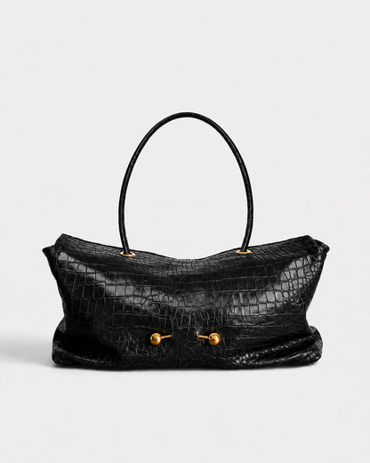 Elegante Krokodil-Textur Schultertasche