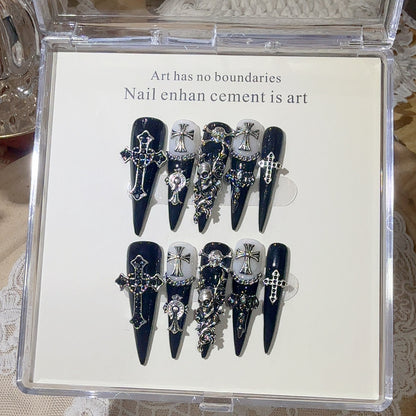 Gothic-Themen Press-On Nail Art Set