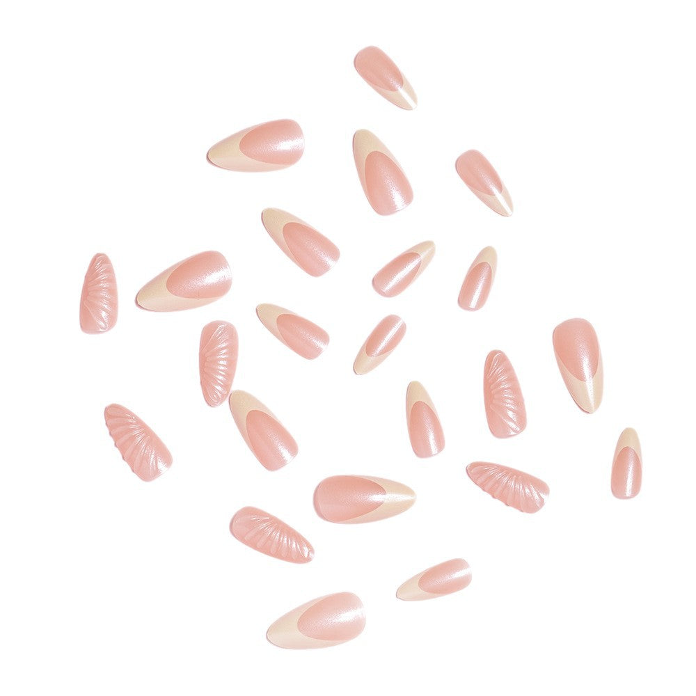 Skulptiertes mandelförmiges Press-On-Fingernagel-Set Brehn