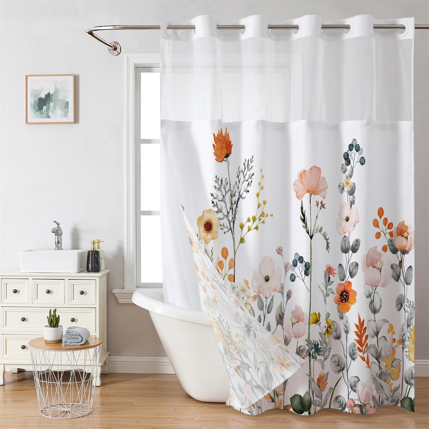 Künstlerische Florale Duschvorhang Brehn