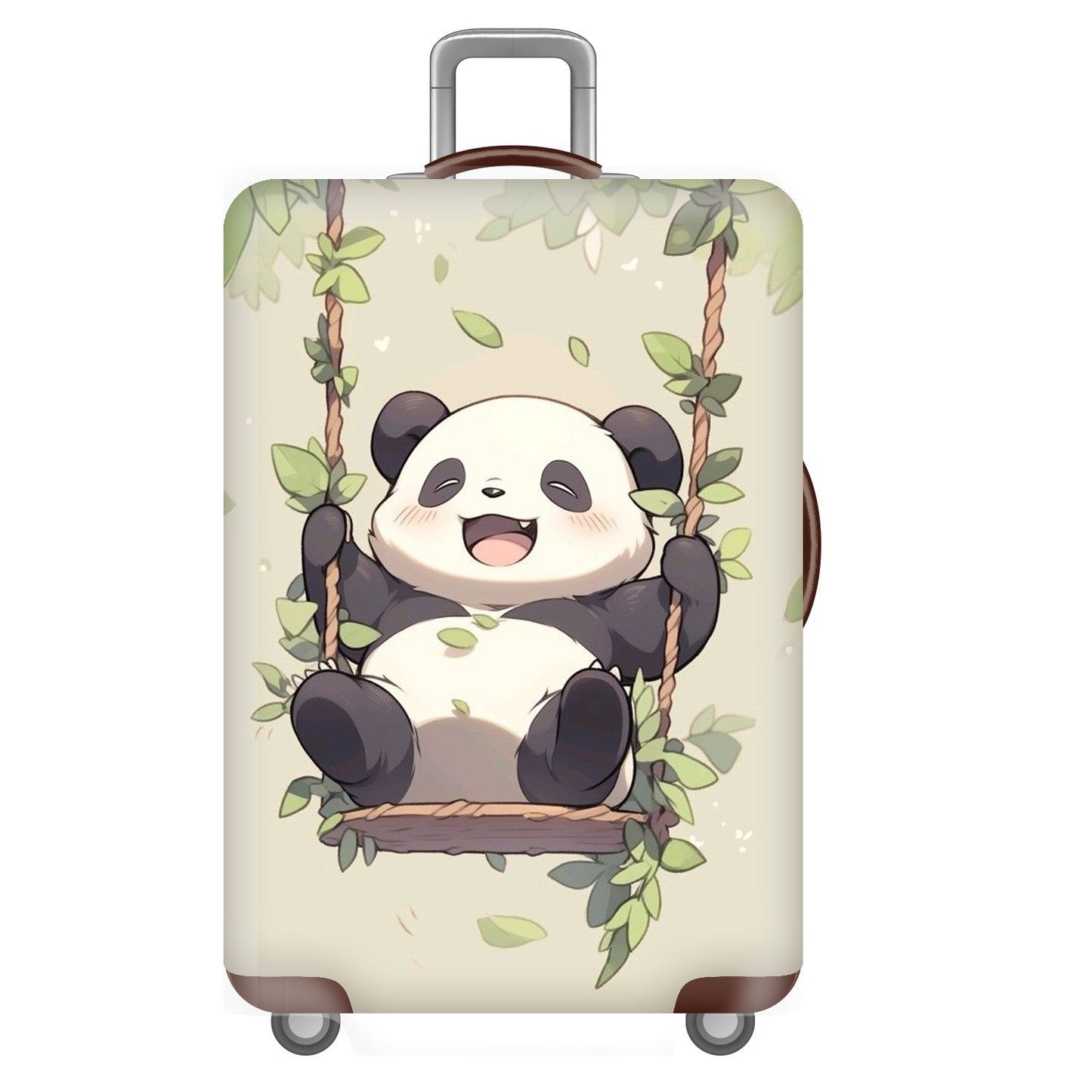 Unisex nan elastische Kofferhülle für Hartschalen-Trolley mit niedlichem Panda-Motiv, dehnbarer Schutzüberzug mit Griff‑ und Rollenöffnungen Brehn