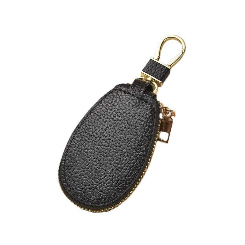 Kompakte Texturierte Leder Schlüsselanhänger Tasche Brehn