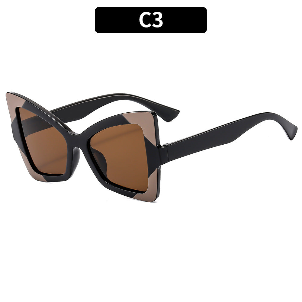 Fette geometrische übergroße Sonnenbrille