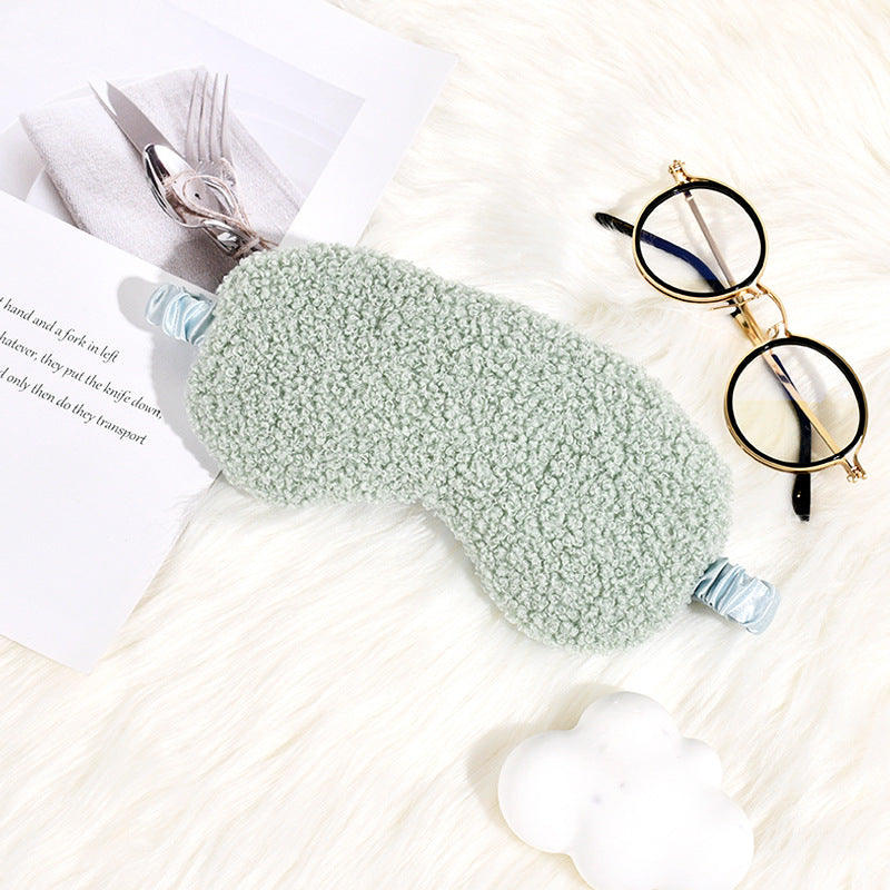 Damen nan kuschelige Thermo Schlafmaske aus Teddyfleece mit verstellbarem Satinband Brehn