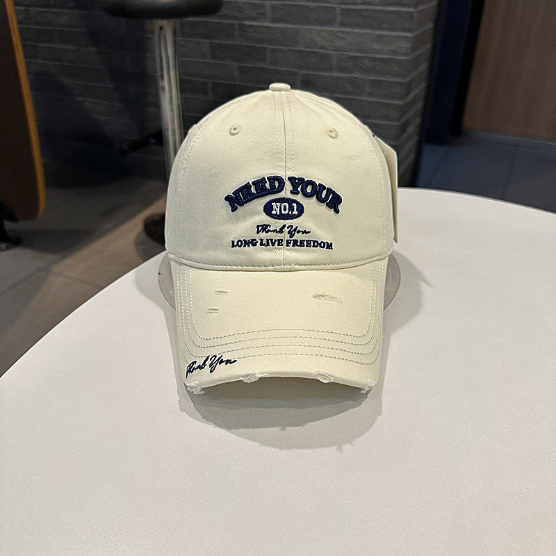 Herren Distressed Baumwolle Bestickte Baseballmütze Brehn