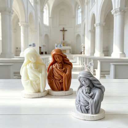 Skulptierte Jungfrauen-Maria Kerzenhalter