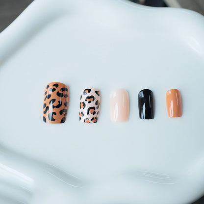 Trendige Leoparden-Print Nagelkunst-Fextensions Brehn