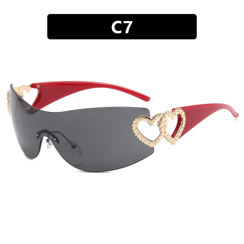 Damen Fashion-Sonnenbrille mit Herz-Applikationen Brehn