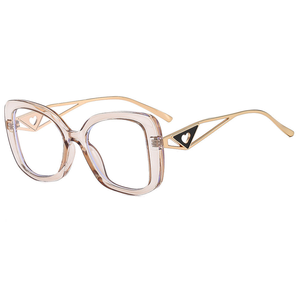Damen modische oversized Sonnenbrille mit luxuriösem Herzdetail Brehn