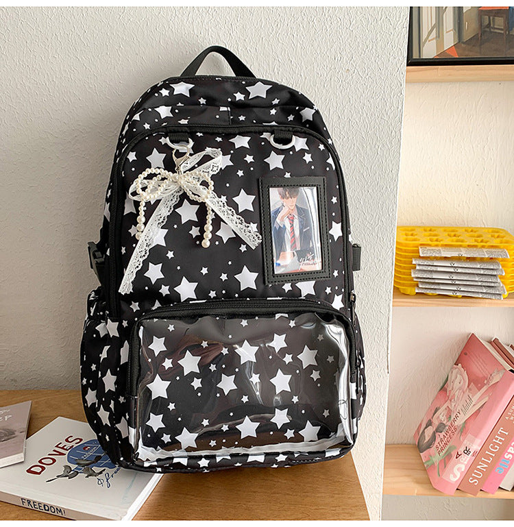 Rucksack mit Verspieltem Sternenmotiv und Sichtfenster Brehn