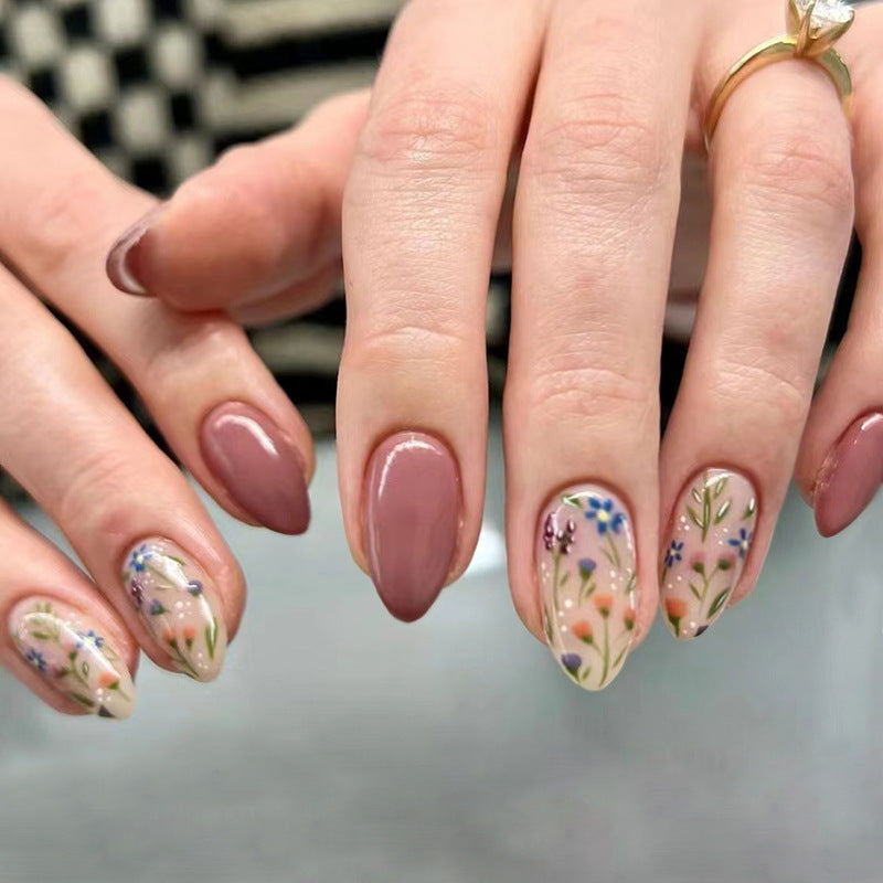 Künstlerische Blumen Press-On Nail Art Brehn