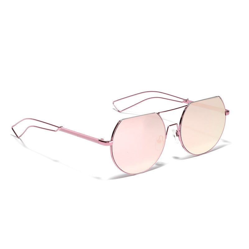 Damen geometrische Sonnenbrille mit durchscheinendem Gläsern und stylischen Metallrahmen Brehn