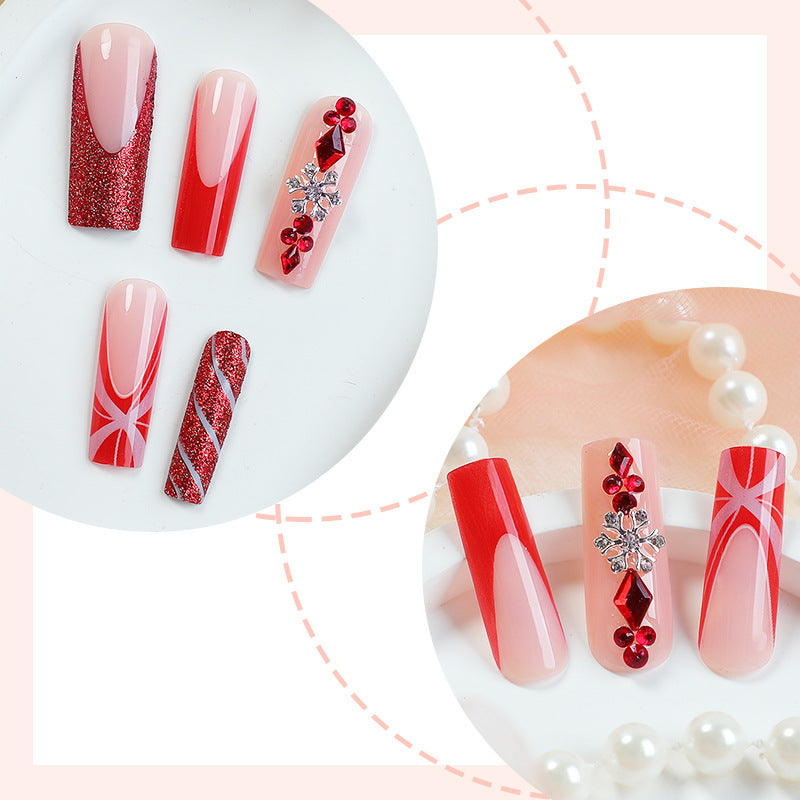 Glamouröses Festliches Press-On Nail Set Brehn