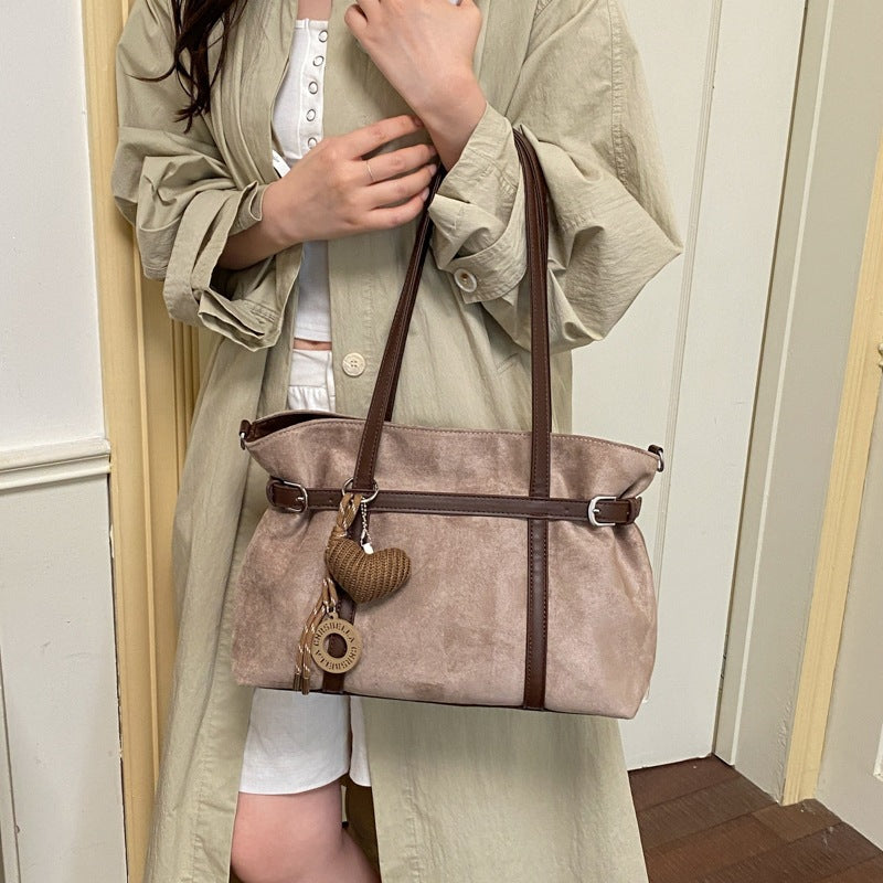 Vielseitige Wildleder-Shopper Tasche