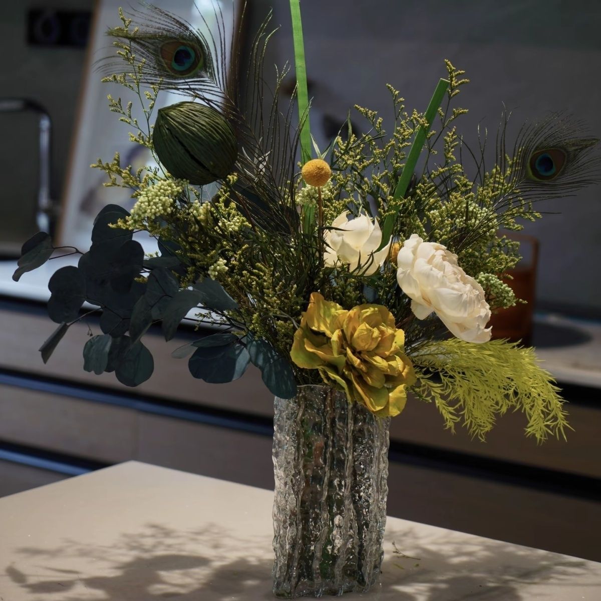 Getrockenes Blumenstrauß Arrangement