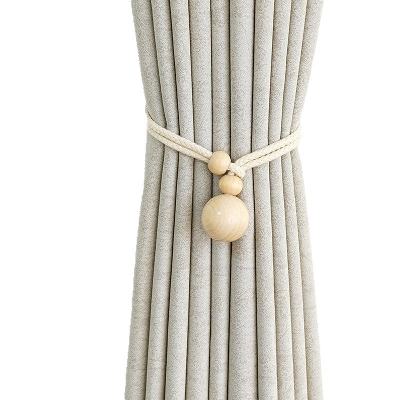 Eleganter Vorhanghalter mit Holzperlen Brehn