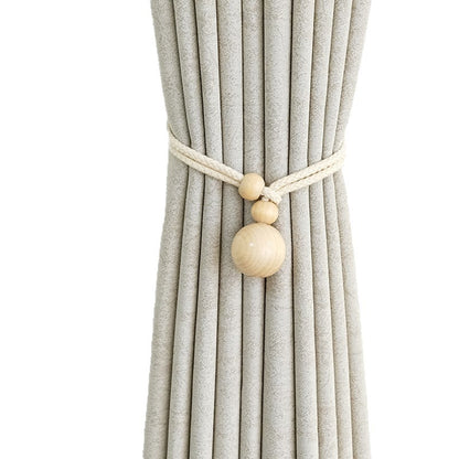 Eleganter Vorhanghalter mit Holzperlen Brehn