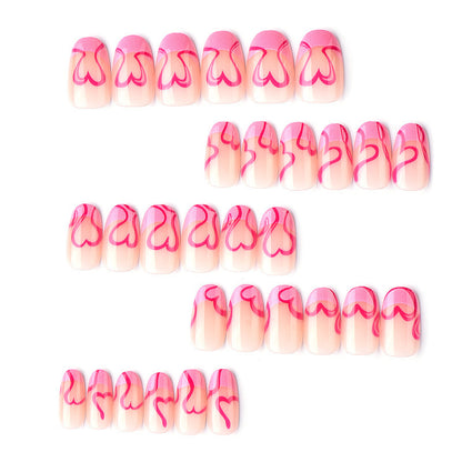 Herzförmige Künstlerische Press-On Nagelkunst