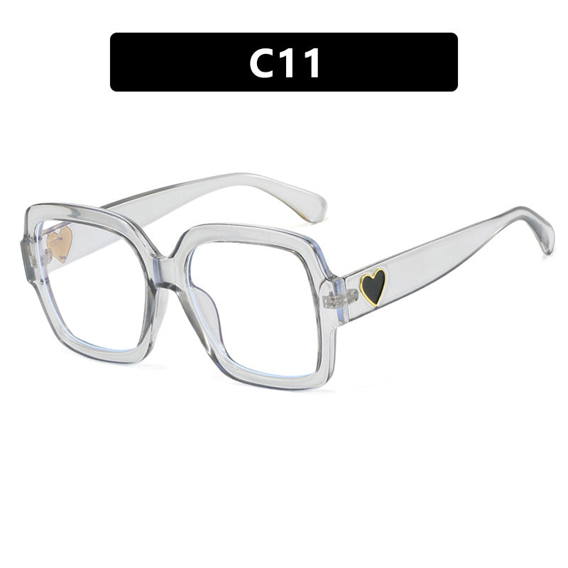 Damen quadratische Sonnenbrille mit modischem Herzakzent Brehn