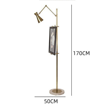 Verstellbare Stehlampe mit Marmorbasis