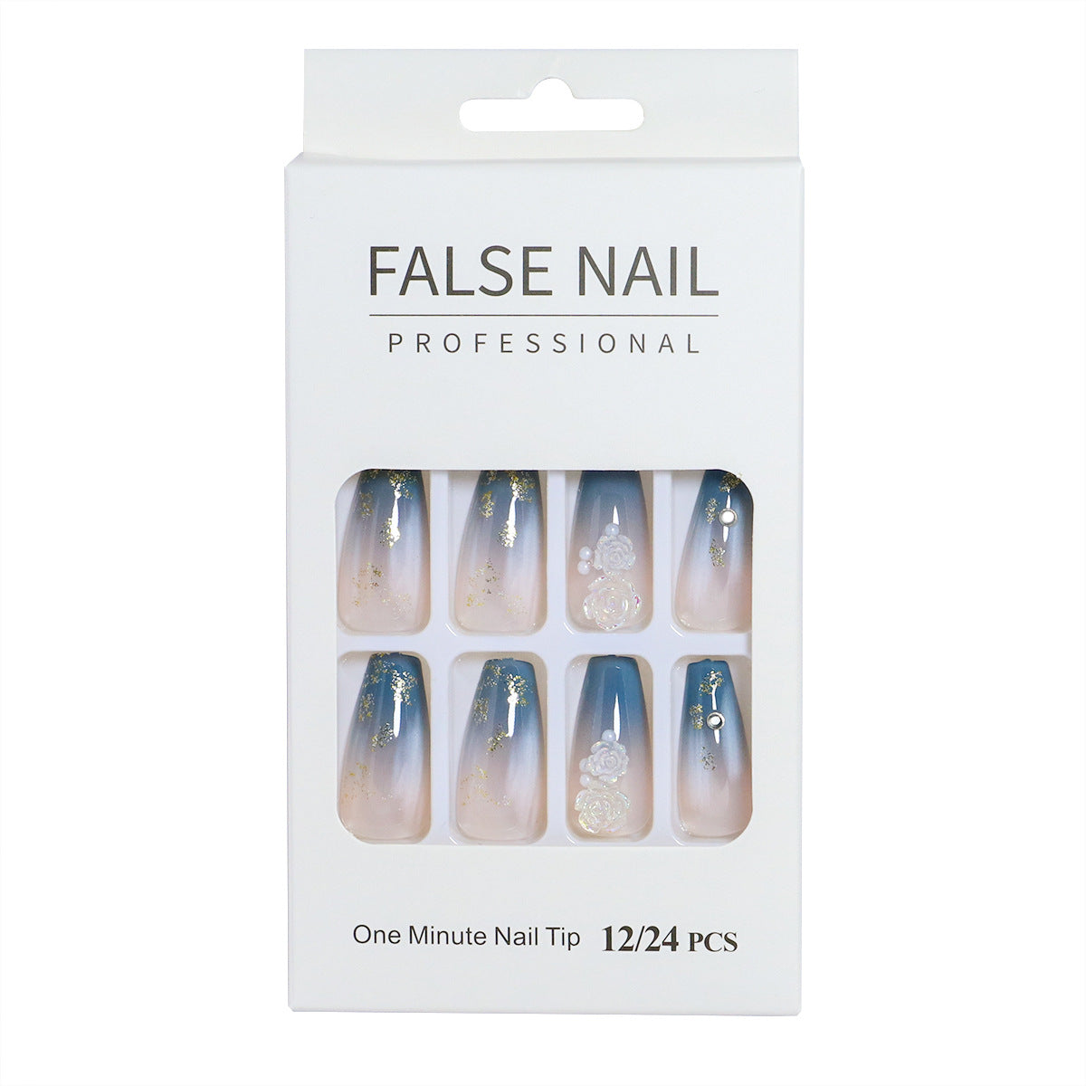 Dekorativer Press-On-Nagelset mit 3D-Akzenten Brehn