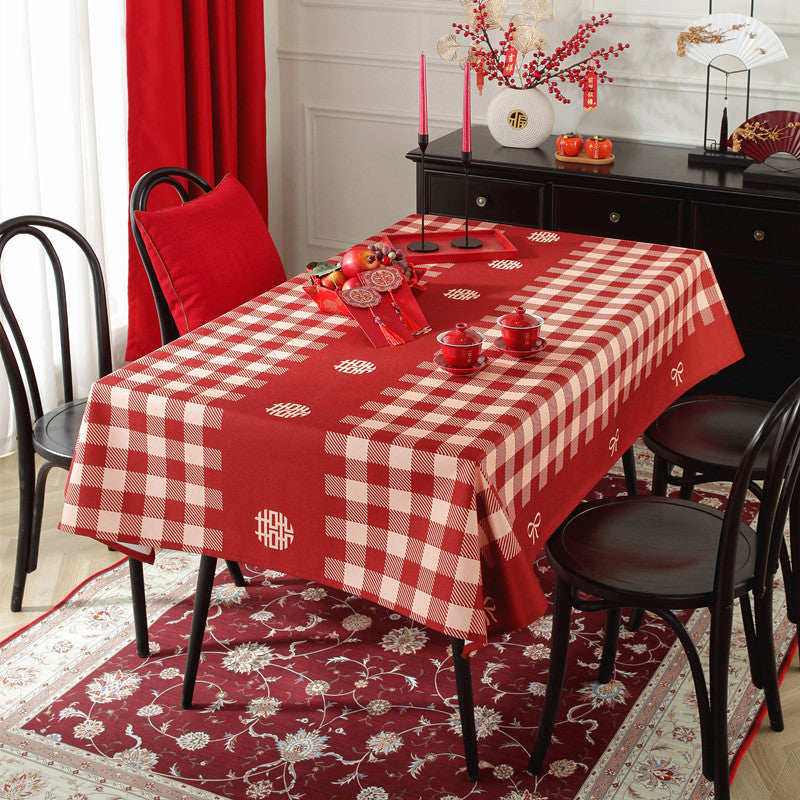 Gestreifte Tischdecke