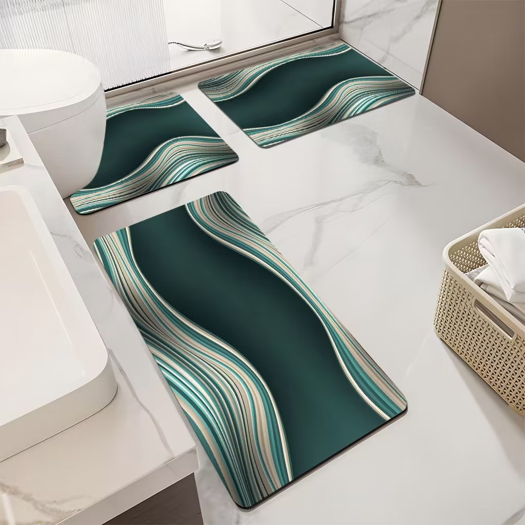 Luxuriöses Marmor-Design Badematten-Set Brehn