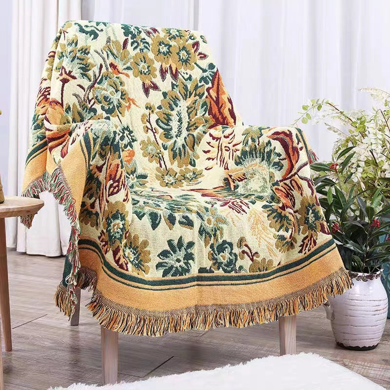 Blumenmuster Woven Throw Blanket