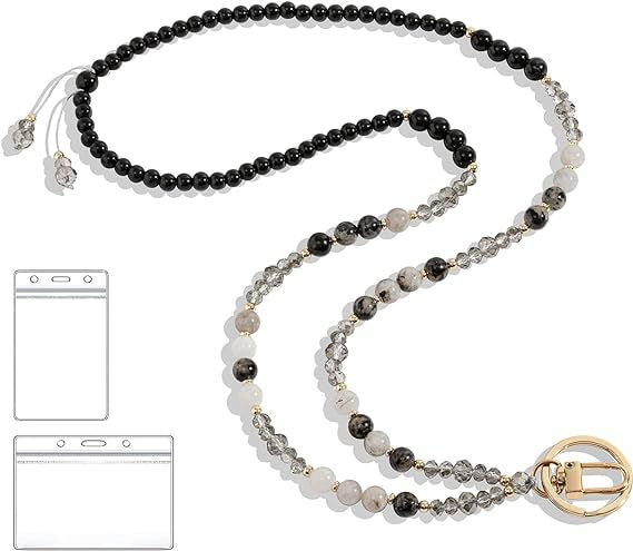 Perlen-Lanyard mit zurückziehbarem ID-Halter Brehn