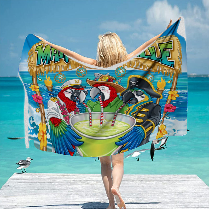 Strandtuch mit lebhaftem Tropenmotiv Brehn