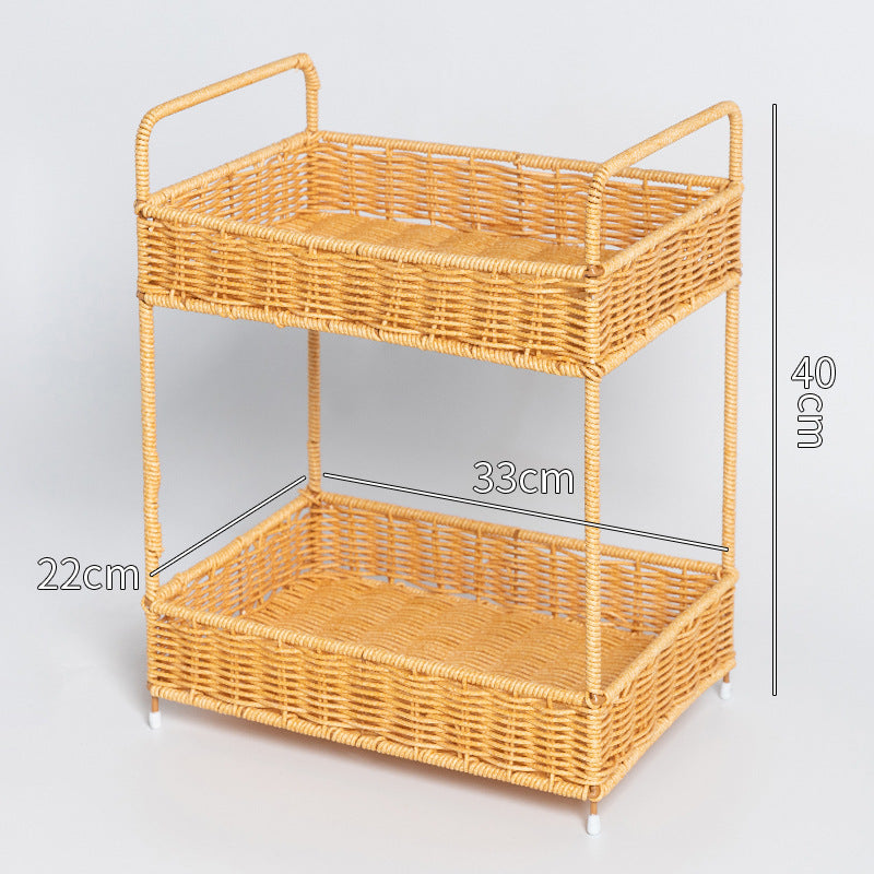 Multi-Tiered Rattan Aufbewahrungsständer Brehn