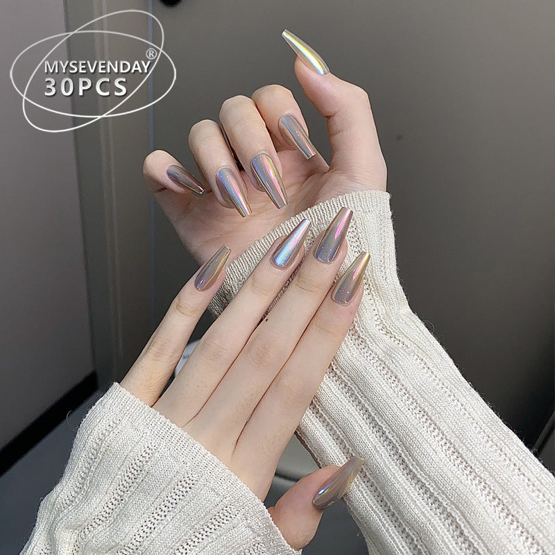 Premium Lange Stiletto Press-On Nägel mit schimmerndem Finish Brehn