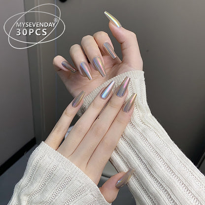 Premium Lange Stiletto Press-On Nägel mit schimmerndem Finish Brehn