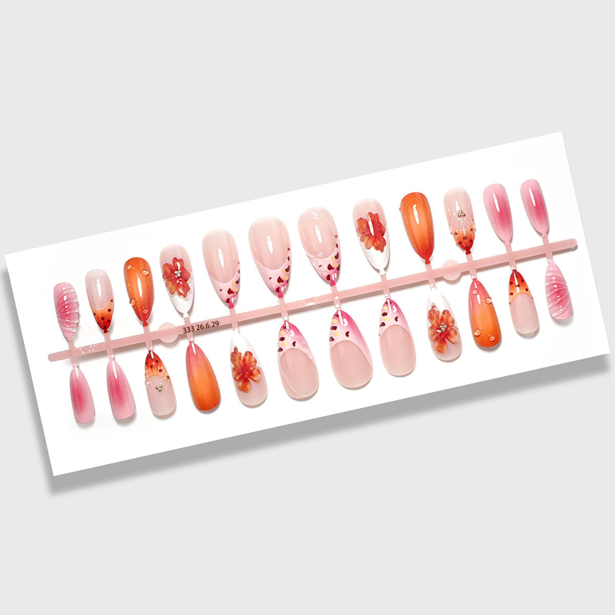 Premium Floral Press-On Nagel Set